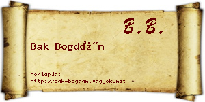 Bak Bogdán névjegykártya